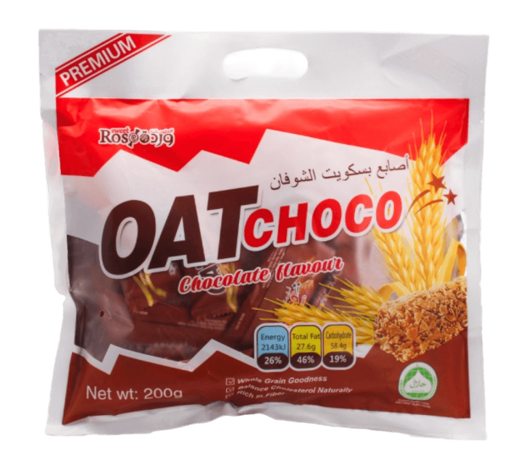 اصابع شوفان بالشوكلاتة 200جم