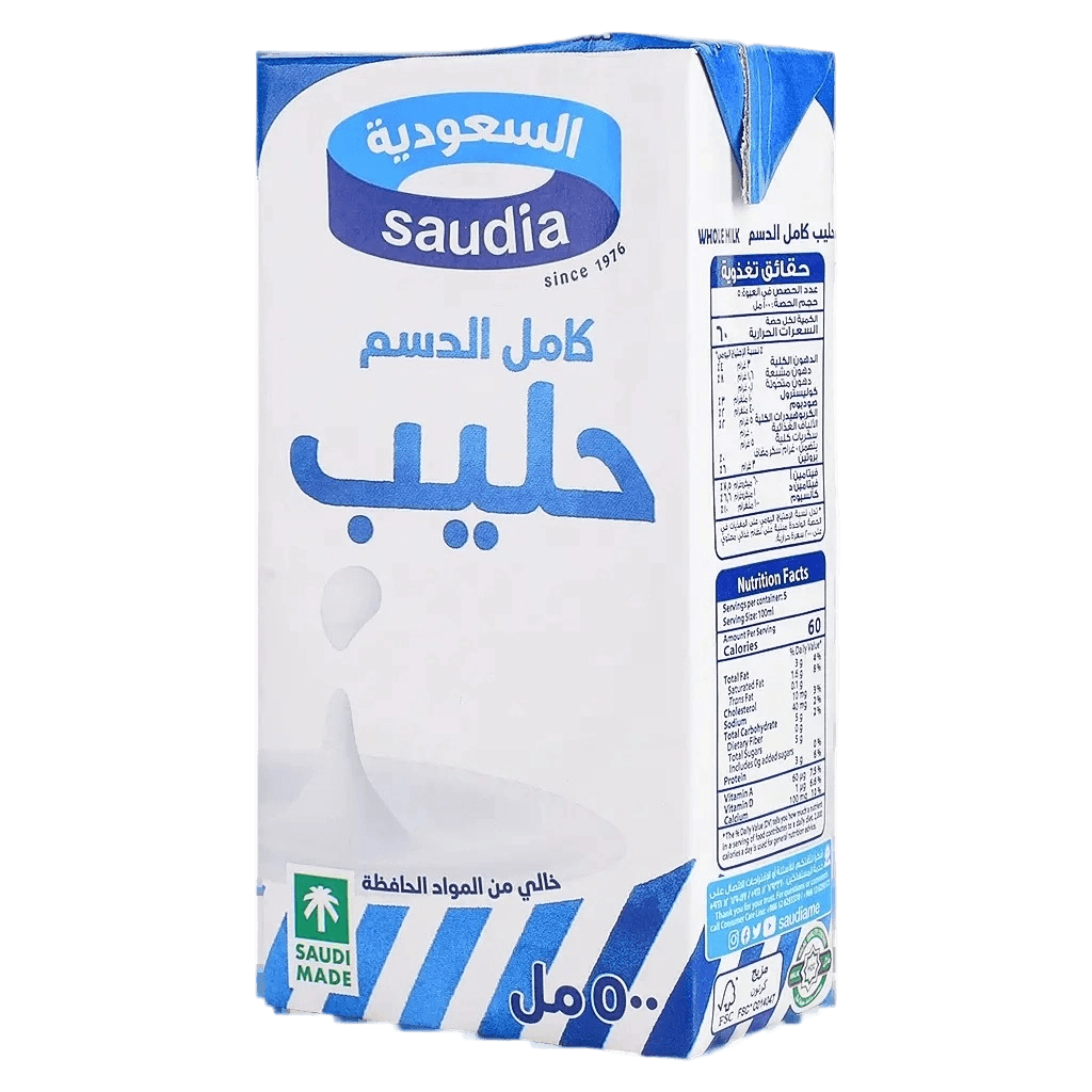 السعوديه حليب كامل الدسم 500مل