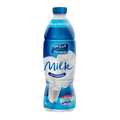 المراعي حليب طويل الاجل خالي الدسم 1 لتر