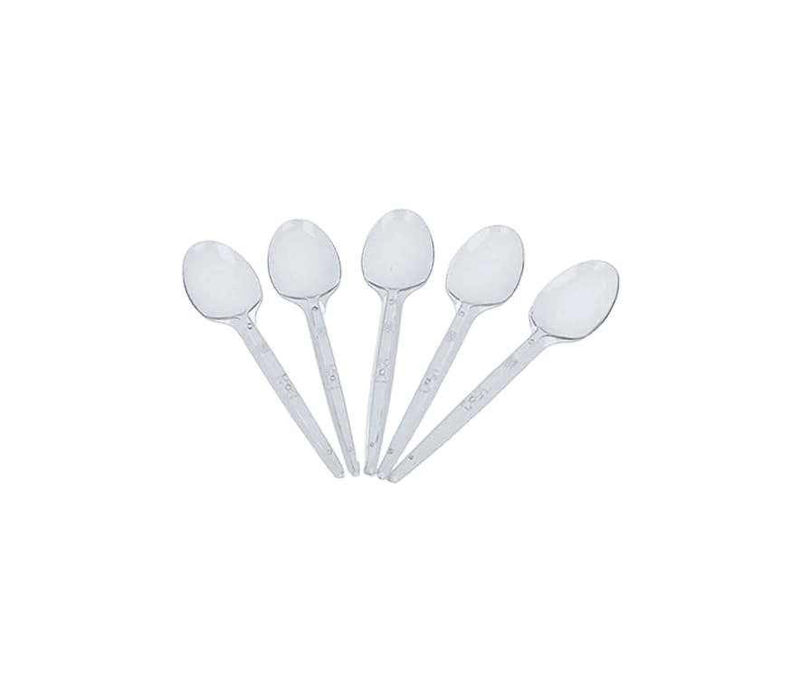 ملاعق بلاستك صغير شفاف